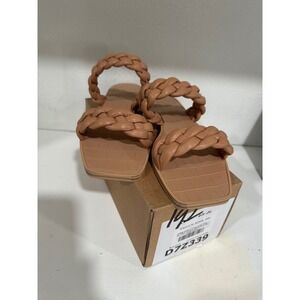 Braided Strap Slip On Sandals ZBY Women's Shoes Beige‎ Comfort Casual